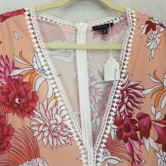 NEW ALY DALY M Floral Flamingo Long Sleeve Maxi Boho Dress NWT - Picture 4 of 12